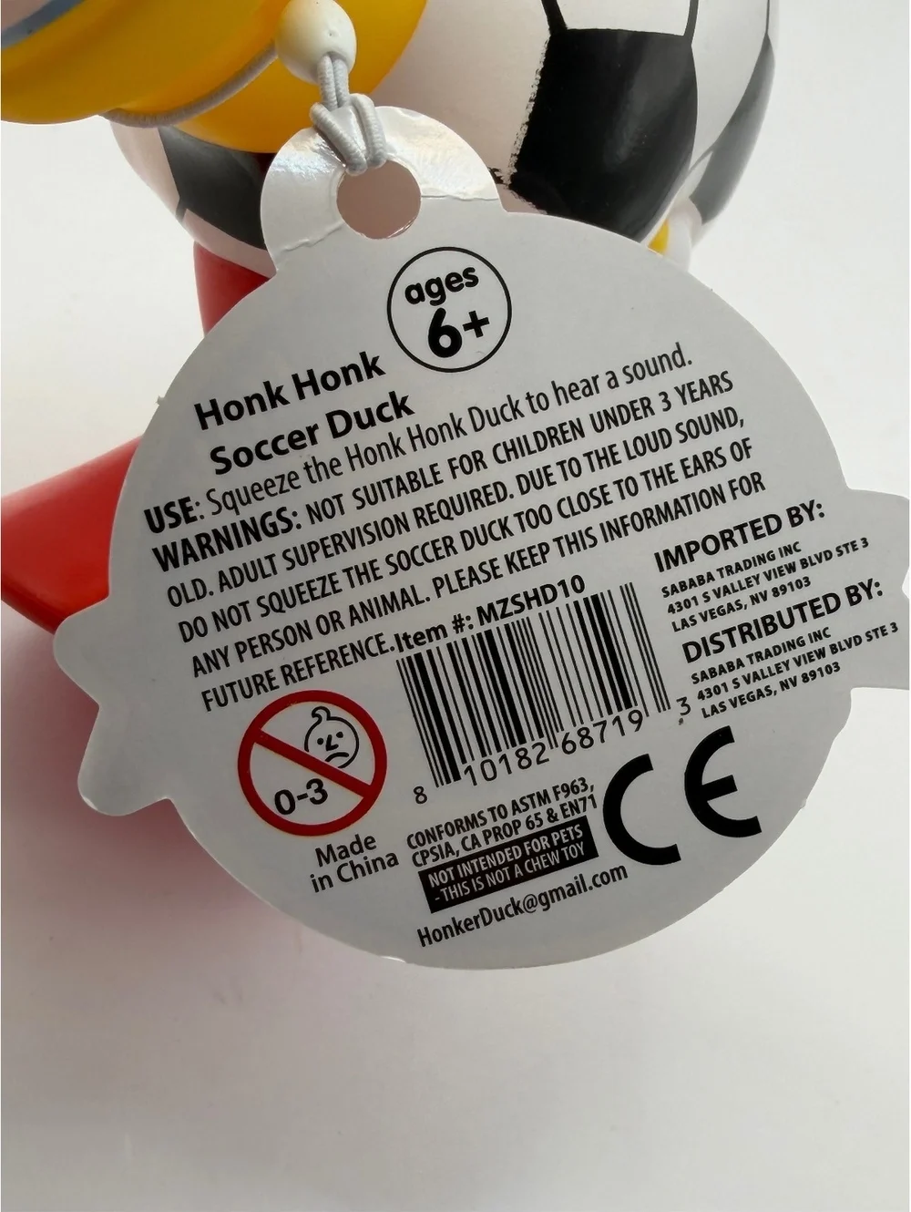 Soccer Duck bath toy